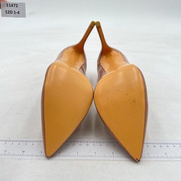 FSJ Nude Women's Pointed Toe Classic Pumps High Heels Slip On Office Party - Picture 6 of 7